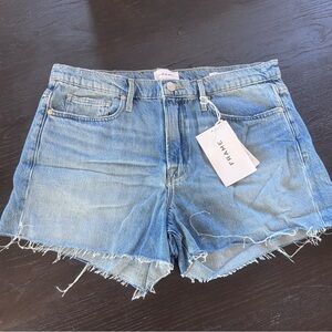Frame Le Brigette Raw Fray Denim Women's Light Blue Jean Shorts
